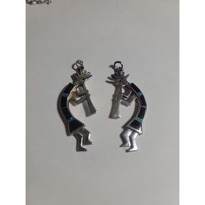Kokopelli Matching Pendants For Friendship/Lovers Necklaces 925 Black